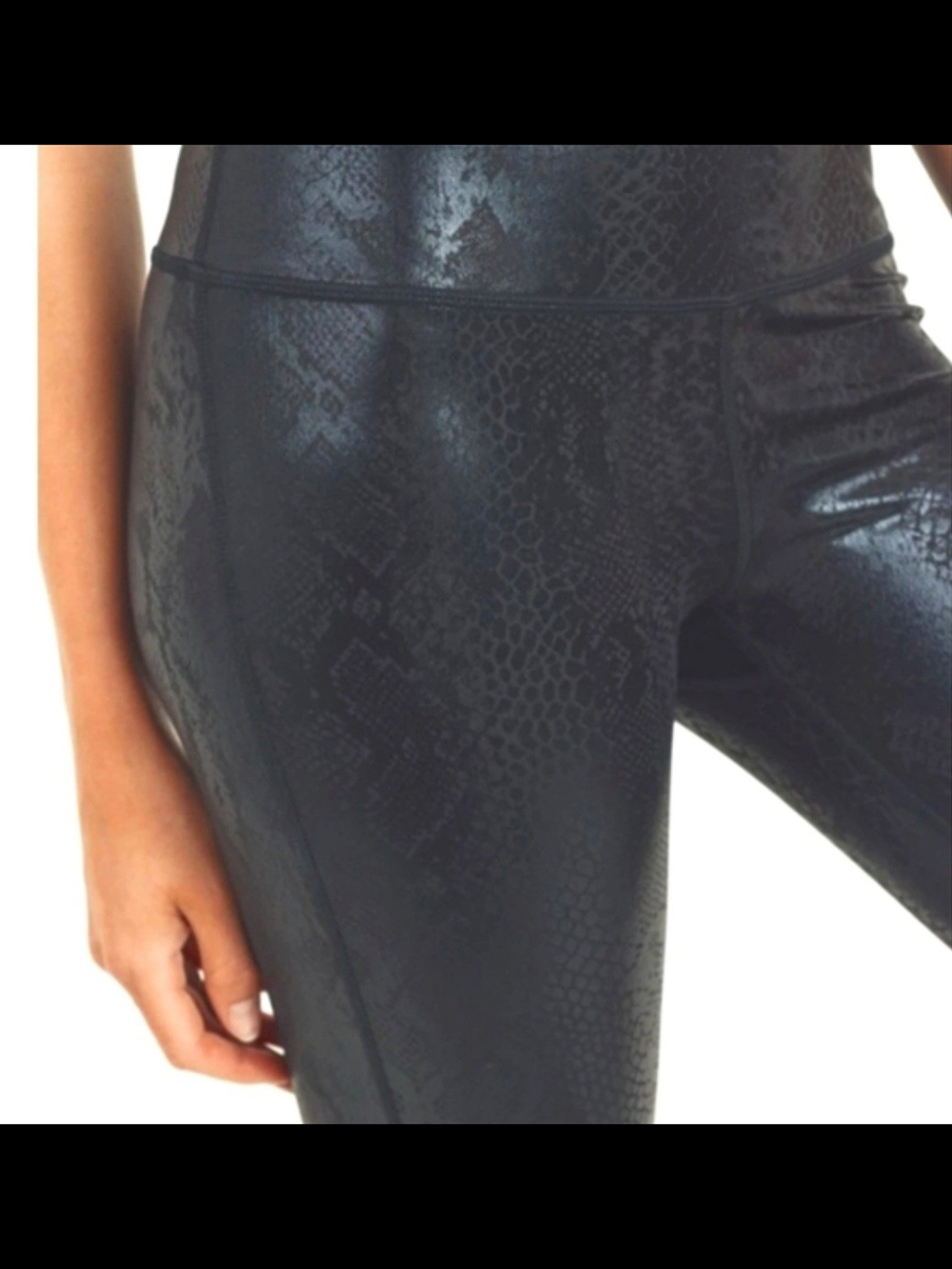 Mono B Black Snake-Print High-Waist Leggings